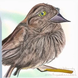 Portrait of a dunnock with art markers