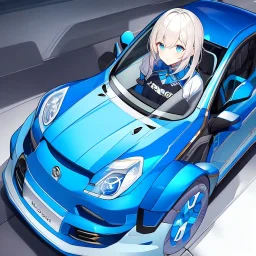 blue car