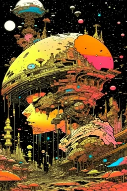 glitch art hippiecore groovepunk fashion Psilocybin experience Katsuhiro Otomo, Moebius by Jim Mahfood, Barry Windsor-Smith, Katsuya Terada, W. Heath Robinson, Kaethe Butcher dave gibbons, j. c. leyendecker, ggulbae park, artgerm floppycore ghostpunk Nightmare Confectionary Citadel. Wonka's War, Siege of The Mad King of Candyland, In the Style of Tim Burton, Brom, Boris Vallejo, Jhonen Vasquez, vibrant candy colors Wandering the Bioluminescent Opalescent labyrinthine plains under moonlight night