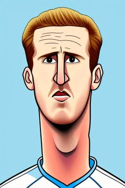 Harry Kane English football player ,cartoon 2d , cartoon 2d