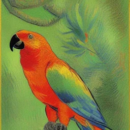 Portrait of a parrot Vincent van Gogh style