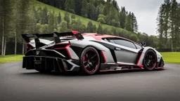 Jesko MANSORY Fused with Lamborghini Veneno, Super Detailed, desktop wallpaper, 4K rear view, center