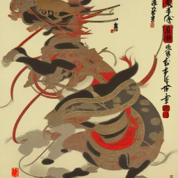 japanese shogun, Ukiyo-e style,