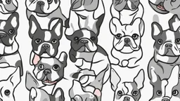 Cartoon French bulldog face