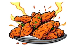 illustration of spicy chicken wings, wingstreet wings, stickers