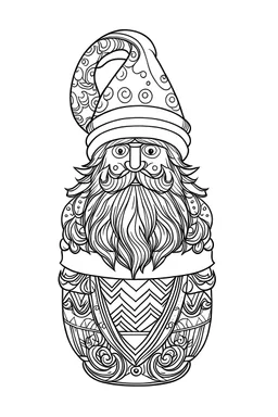 outline art for a Christmas Cap of Santa coloring pages with white background, sketch style, full body, only use an outline, mandala style, clean line art, white background, no shadows and clear and well out lined