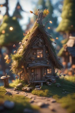 pen outline, twig troll and his twig pile house ,bokeh like f/0.8, tilt-shift lens 8k, high detail, smooth render, down-light, unreal engine, prize winning