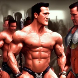 film still young bruce campbell bodybuilder barbarian dvd screengrab