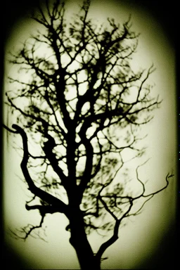 Night, tree leaves, moon, clouds, creepy gothic movies influence, photography