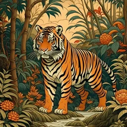 gucci tiger art like this https://www.sundarbanwildlifetourism.com/wp-content/uploads/2022/05/sundarban-tiger-safari-india.png in ukiyo-e art style, make it passive aggressive, great detail