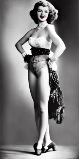 Ziegfeld Girl on jeans walking