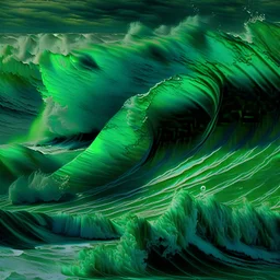 tidal waves in shades of green