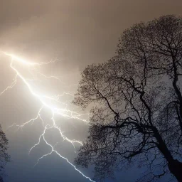 lightning striking sunlight