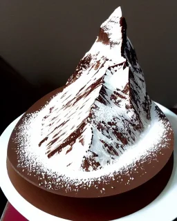 Matterhorn model made of chocolate sponge cake