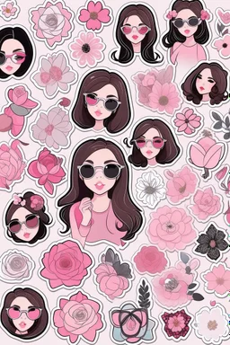 aesthetic girly stickers template