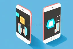 mobile phone Vector 3d render isolated Vector internet Vector Illustration Vector