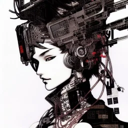 beautiful cyberpunk girl, hyper detailed, hyperdetailed, intricately detailed, illustration by <Katsushika Hokusai> <Yoji Shinkawa>,