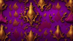 Haunted Royal Golden-Fire & Purple-&-Maroon Velvet Background Texture.