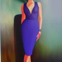 Full body portrait, painting, medium shot lady, style of Diane Sivavec