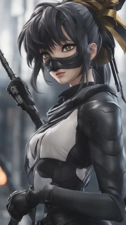 ronin Girl in 8k Neco anime artstyle , symbiote them, ronin costume, close picture, ronin custom, highly detailed, high details, detailed portrait, masterpiece,ultra detailed, ultra quality