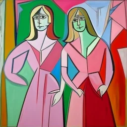 picasso 2 vrouwen roze staan