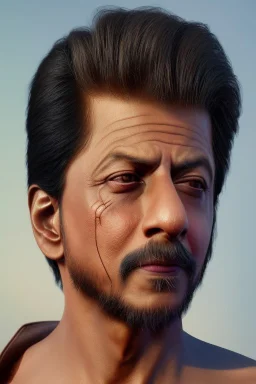 Indian actor Shahrukh khan, by Mahmoud Sai, Cartographic, Circuitry, Golden Hour, Closeup-View, 16k, Lumen Global Illumination, Diffraction Grading, hyper details