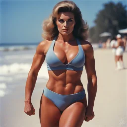 [Russ Meyer, in colour on the beach] Women’s Physique Division has been created to give a platform for women who enjoy weight training, competing, contest preparation. Competitors should display a toned, athletic physique showcasing femininity, muscle tone, beauty/flow of physique.