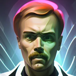 Futuristic, cyberpunk, Friedrich Nietzsche,