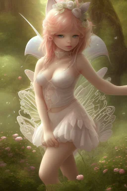 Obese but cute fairy in Forrest background. Style should be like cgs""