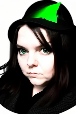 chubby cartoon gaming witch green eyes