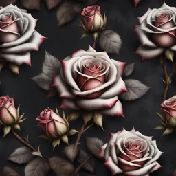 Hyper Realistic roses with spikes on a dark rustic background