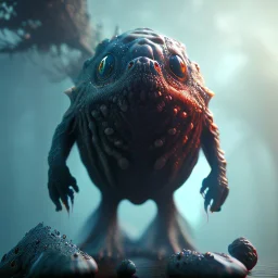 Cute fluid ink creature, big black eyes, unreal engine 5, 8k resolution, photorealistic, ultra detailed