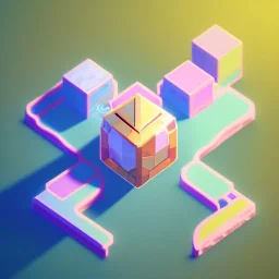 isometric cclean art of super cute game icon, soft lighting, soft pastel gradients, high definition, 3d icon clay render, blender 3d