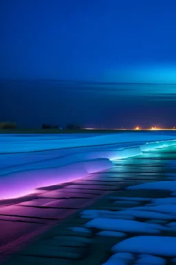 Ice road walk pastel night