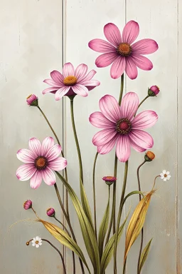 rustic flowers design painted