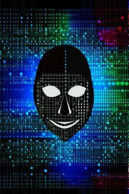 anonnymous logo with hacking background numbers