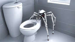 Toilet with robotic spider legs