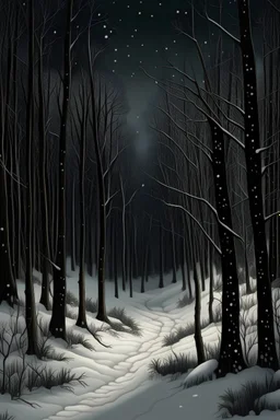 stopping by woods on a snowy evening highly detailed