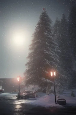 Realistic night christmas