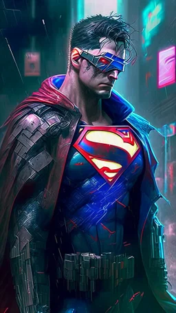 cyberpunk inspired superman