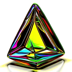 triangle , stylized, glass, colorful, no background