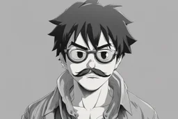 luffy with sunglasses and mustaches