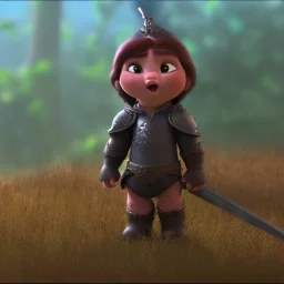 Cat warrior, medieval armor, ready for battle, Pixar, Disney, majestic, full body, proud --v 4