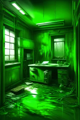 metal room green redpintura óleo