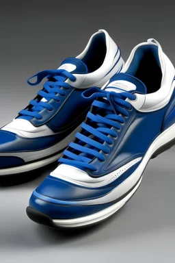 Man's blue and white sailing shoe