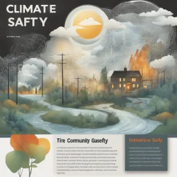 Aesthetic; Mesmeric; Gaslighted; Intuitive; Intriguing; Captivating, eBook Art, **Featured Design:** Intuitive graphics depicting the interconnectedness of climate change adaptation and community safety. **Appearance:** eBook art ideas that visually convey concepts related to emergency management, climate adaptation, fire safety, engineering, risk analysis, and protecting communities.