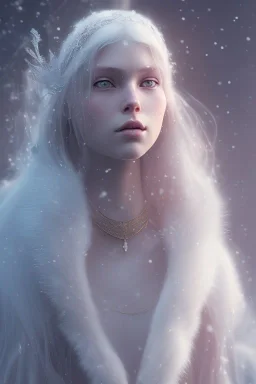 girl, cute, beautiful, snow queen, long hair, blue eyes, makeup, 8k resolution concept art portrait by Greg Rutkowski,