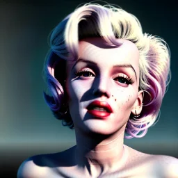 Realistic image portrait, sweet Marylin Monroe, cyberpunk style, highly detailed, unreal engine 5, ray tracing, RTX, lumen lighting, ultra detail, volumetric lighting, 3d, finely drawn, high definition, high resolution.