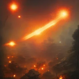 vietnam war. war report. napalm in jungle. bokeh. lens flare. warm lights. high detailed. beksinski