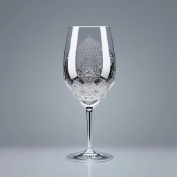 luxury single wine glass with intricate and expensive ornaments